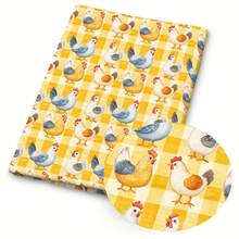 1 tấm vải chần bông hình gà - Kích thước 59 x 19,68 inch (150 x 50 cm) - Vải polyester cắt sẵn với họa tiết gà trống trang trại - Thích hợp cho may vá DIY, làm sổ lưu niệm, khăn trải bàn và các sản phẩm thủ công. - thịt gà - Xem 11