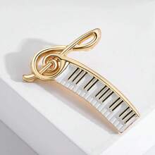 Musical Note Piano Brooch Elegant Clothing Accessory Exquisite Graceful Artistic Instrument Pin Badge European And American Style - Bạc - Xem 2