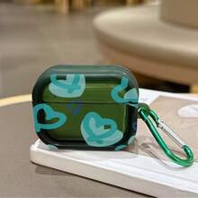绿色心形保护套，兼容苹果无线耳机盒，防刮防摔。 - 透綠 - 查看 10