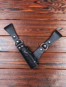 1PC Retro Black PU Leather Sword Holder With Adjustable Straps – Renaissance Fair Gothic Costume Weapon Sheath - A - View 11