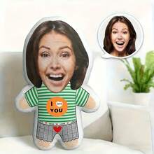 1pc Customized Photo Throw Pillow, Personalized Cushion, Can Customize Interesting Patterns, Double-Sided 3D Pillow, Suitable As Gift For Parents/Family/Her/Him/Girlfriend/Boyfriend, Couples Birthday Gift - Stripe - View 7