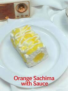 1pc Orange Mochi Squishy Toy, Realistic Food Model, Soft & Durable, Multi-Layer Design, Stress Relief Fidget Toy, Suitable For Bedroom Relaxation, Sleep Improvement, School And Office Use - Multicolor - View 7