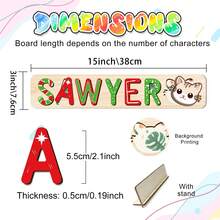 1pc Customized Name Puzzle, Personalized 3D Letter Puzzle And Wooden Name Puzzle. Ideal Gift For Baby Boys And Girls On Birthday, Christmas, Anniversary! - Candy On the Right - View 3