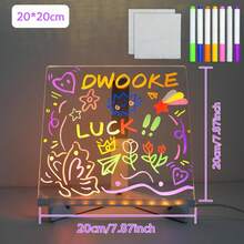 Valentine's Day LED Illuminated Message Board - Includes 7 Color Markers, USB Powered Acrylic Dry Erase Board, Creative Glow-In-The-Dark Gift And Romantic Decor - Multicolor - View 16