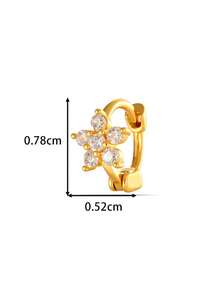 Toppiercing 1件时尚百搭铜质立方氧化锆花朵耳骨夹 - 彩色 - 查看 2