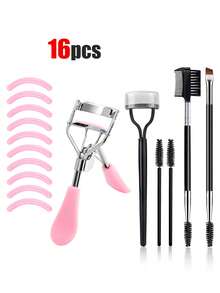 12-Piece Fashion Eyelash Curler And Eyebrow Grooming Kit Includes 1 Pink Eyelash Curler, 10 Replacement Silicone Pads, And 1 Small Transparent Storage Pouch, Featuring A 10-Second Rapid Curling Design With Outstanding Curling Results. - Multicolor - View 8