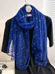 1pc New Spring And Summer Sequin Scarf Shawl Headscarf Sunscreen Beach Scarf, Suitable For Beach Vacation Shawl, Adds Highlights To Your Style And Is A Festive Gift - Scarf - View 13