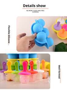 1 pezzo Stampo in silicone per ghiaccioli a 7 colori, stampo multifunzione in silicone per ghiaccioli, stampo per gelato, stampo fai-da-te per ghiaccioli per bambini, stampo multifunzione per gelato per uso domestico, macchina per il ghiaccio, cucina, ghiacciolo, frutta, gelato, ghiaccio, cubetti di ghiaccio, torta, cibo, vassoio per il ghiaccio, casa, forniture per la cucina estiva - Stesso stile, più colori - Visualizzare 10