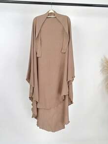 1pc Breathable & Skin-Friendly Khimar Hijab Set, Suitable For Muslim Women's Daily Prayer And Wear, All Season - Multicolor - View 10