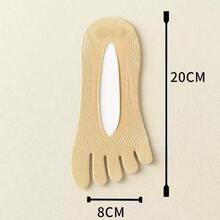 3 Pairs Women's Yoga Toe Socks, Breathable Mesh Fabric, Moisture-Wicking, Invisible Shallow Silicone Grip Liner Socks, Suitable For Spring & Summer - Multicolor - View 9