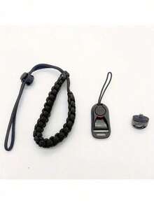 可调节 1/4 英寸螺丝快拆扣相机腕带 - 支架稳定器尼龙挂绳，适用于 Insta360、单反相机、DJL 和运动相机，配件可调节相机腕带 - 黑色 - 查看 5