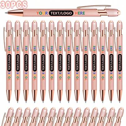 30pcs Customized Metal Ball Pens, Laser Engraved, Ideal Gift For Educators, Students And Corporate Events