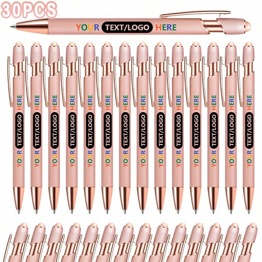 30pcs Customized Metal Ball Pens, Laser Engraved, Ideal Gift For Educators, Students And Corporate Events - 套裝 - 查看 1
