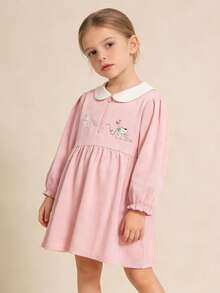 Balabala 2025 Autumn New Arrival Sweet Girl A-Line Dress, College Style - White Red - View 2