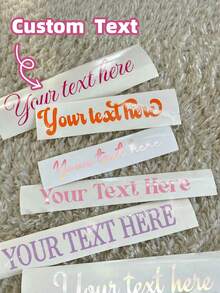 1/4/8pcs Customizable Text Stickers, Personalized Wedding Favors And Back-To-School Name Labels, Optional Fonts And Colors, Suitable For Glassware, Gift Bags, Party Decorations, Bridal Shower Boxes, Desk Storage, Ideal Gift For Father, Mother, Son, Daughter, Friends - Multicolor - View 2