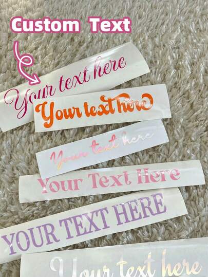 1-8 pièces Autocollants de texte personnalisés, Faveurs de mariage personnalisées et étiquettes nominatives pour la rentrée scolaire avec choix de police et de couleur, pour bouteilles d'eau, boîtes à lunch, verrerie, sacs cadeaux, décoration de fête, boîtes de douche de mariage, fournitures de classe, organisateurs de bureau