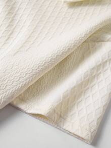 两件套白色 Polo 领男士短袖短裤套装，透气千鸟格纹理面料，基础休闲风，休闲度假风，亨利领，男士休闲套装，可机洗，适合海滩度假、沙滩漫步、休闲外出。 - 白色 - 查看 6