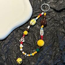 Cute Yellow Rugby Dog Handmade Beaded Phone Charm, Camera Pendant Suitable For Women And Girls, Unique Ins-Style Keychain Accessory - Yellow Rugby Puppy - View 2