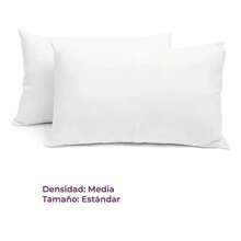 Almohada de Dormir Fibra Microfina 48x75 cm, Almohada Estándar con Forma y Volumen Duradero, Paquete de 1/2 Unidades - Blanco - Ver 3