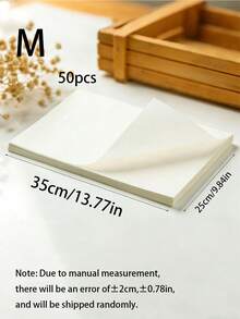 50/100 piezas Juego de papel de hornear antiadherente precortado, 30cm*25cm 40cm*30cm, papel encerado para el hogar, restaurante y cocina, papel pergamino grueso de doble cara, adecuado para freidora de aire, horno, envasado de carne - Multicolor - Ver 17