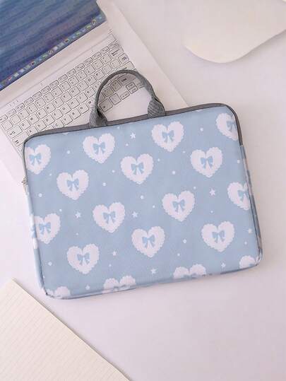 情人节爱心图案印花笔记本电脑包，电脑布套配件，软笔记本电脑包，软笔记本电脑套，笔记本电脑套，平板电脑皮包，笔记本电脑拉链套，学校、商务和办公礼品的最佳选择，返校便携式数码收纳包，学习用品，返校折扣店