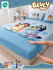 Bluey Ga trải giường in kỹ thuật số hình hoạt hình , Bộ đồ giường , Tấm bảo vệ nệm, Ga phủ giường, Ga trải giường vừa vặn, Vải dệt gia dụng thoải mái, Ga trải giường tông màu mát mẻ, Tấm bảo vệ nệm thoáng khí chống xù lông, Mềm mại và thân thiện với da, Ga phủ giường họa tiết hoạt hình, Trang trí nhà cửa - Màu xanh lam - Xem 9