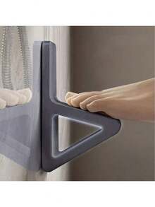 1pc Easy Install Shower Foot Rest - No Drilling Required, Black Grey Hole-Free Shower Step, Bathroom Accessory For Men And Women, All Seasons - one-size - View 1