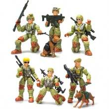 Baimiby Army Men Action FiguresToy Soldiers For Boys Age 4-7 Military Playset Plastic Army Men Toys With 2 Dog Figures 6 Weapons Birthday Gift For Military Collectors Boys 6-8Relieve Stress, Relieve Stress, Boring Toys - D5綠 - 查看 2