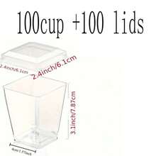 100pcs/50pcs/30pcs/25pcs/10pcs Disposable Square Lid Dessert Cups, Ice Cream Cups, Chocolate Milk Cups - Perfect For Desserts, Mousse, Pudding At Home, Office, Wedding, Party, Birthday, Picnic, Baking, Graduation, Gifts For Friends, New Year Decorations - Transparent - View 15