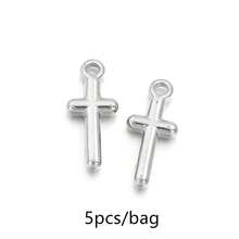 5pcs/Pack Stainless Steel Cross Pendant, Fashionable Personalized Necklace Bracelet Earring Jewelry Making Cross Pendant, Anti-Allergy Jewelry DIY Pendant Accessories - Pendant - View 17