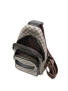 Retro Fashion Chic Wide Strap Women's Floral Print Chest Bag - Grey - View 8