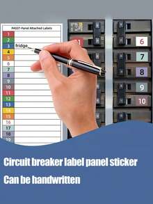 1 Set Circuit Breaker Label Stickers - Includes A Set Of Writable Electrical Panel, Distribution Box And Electrical Enclosure Label Stickers For Easy Identification; Practical Sticker Collection - Multicolor - View 4