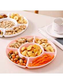 1pc Unstoppable Heart-Shaped Snack Divider Plate, Azeroth Plate, Snack Bowl, Multi-Layer Bowl Plate, Nuts, Candy And Fruit Container, Reusable Plastic Snack Plate With 4 Compartments, Suitable For Home And Restaurant - Multicolor - View 3