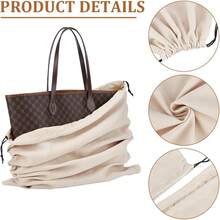 3 Sizes Suede Dust Bags With Drawstring Closure Multi-Purpose Protective Bags Washable Dust Cover Bags Travel Shoe Bags Suitable For Handbags Wallets Travel Essentials - Multicolor - View 7