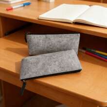 2个毛毡铅笔盒，布艺文具袋，学生铅笔袋，眼镜盒，化妆刷收纳袋 - 套裝 - 查看 9