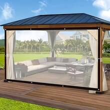 1pc Transparent Waterproof Tarpaulin With Cable Loops, Clear Waterproof Tarpaulin Cover Film, High Definition Visibility [Waterproof Tarpaulin] - Transparent - View 3