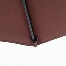 Crank-Operated Tilting Parasol, 2.7 M In Diameter, Aluminum And 180 G/M² Brown Polyester, Ideal For Garden And Terrace. - B - View 8