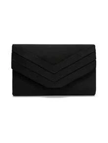 Women's Straw & Velvet Evening Bag With Chain Strap, Suitable For Beach And Formal Parties - Black - View 5