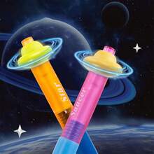 4 Pcs/Box Gel Pens, Rotating Gel Pens, Starry Flying Saucer Series, Fun And High-Value Student Stationery Pens For Writing, Exams, And Answering Questions - Starship - View 2