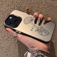 Brain Heart Balance Phone Case It Is Compatible With IPhone 17/16/15/14/13/12/146 Pro Max/Pro/Plus Models. It Features A Stylish And Minimalist Design And Provides Shockproof And Abrasion-Resistant Protection. - Black - View 4