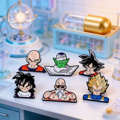 1pc Collectible Bandai Hot-Blooded Classic Cartoon Anime Peripheral – Fashionable Exquisite Super Saiyan , & Master Roshi Character Brooch For Bag Decoration, Back To School Gift For Students, Birthday Party Favors, Anniversary Presents, Valentine's Day Tokens & Holiday Gifts, Perfect For Anime Fans & Teens