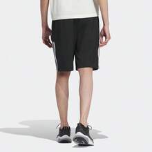 Adidas Future Icons Woven Shorts, Men's Three-Striped Color-Blocked Woven Casual Shorts - Black - View 3