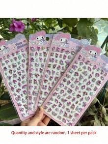 一套可爱卡通3D泡泡贴纸，适合女孩，迷你图案，可用于装饰儿童奖励贴纸、笔记本、手机壳和CMOS相机。 - 彩色 - 查看 5