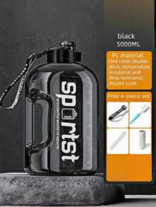 1pc Super Large Capacity Water Bottle, Viral Tonton Bucket, Sports Water Bottle, Water Jug, Fitness For Men & Women, Students, Portable Water Bottle, Plastic Water Cup, Big Belly Water Bottle - Multicolor - View 16