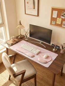 4-In-1 Gaming Mouse Pad Set With Wrist Rest, Including Mouse Pad, Desk Mat, Keyboard Wrist Rest, And Coaster, Ergonomic Design For Home, Office, Study, And Gaming - Multicolor - View 3