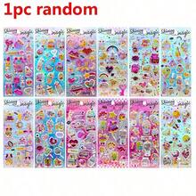1pc/4pcs Random Shiny Glitter Stickers, Birthday Party Shimmery Stickers, 3D Foil Stickers, Liquid Glitter Stickers, Reward Stickers - Multicolor - View 9