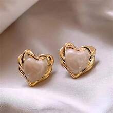 Pendientes con borlas, flores de concha falsa, diseño único, elegante, nueva moda con vibra de lujo, pendientes versátiles para mujeres - Blanco - Ver 5