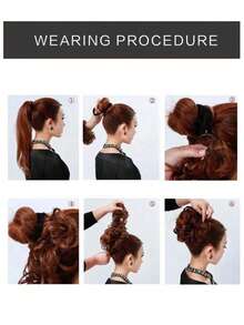 Self-Winding Hair Stick Bun Wig For Women, Side-Swept Dragon Beard Hair Tie, Lazy Bun Updo - Multicolor - View 8