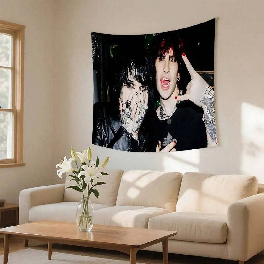 1pc Jake Johnnie Sam Colby American Flag Tapestry Wall Hanging Tapestry Art Deco Blanket Curtain Hanging At Home Bedroom Living(3).Jpg - 白色 - 查看 1