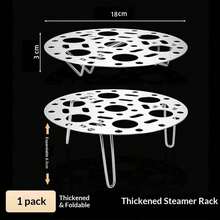 1pc Multifunctional Stainless Steel Expandable Steamer Rack, Foldable Steamer Tray For Kitchen Use - Multicolor - View 11
